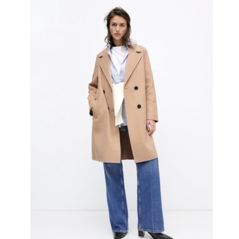 Zara camel menswear wool blend coat! Worn only once